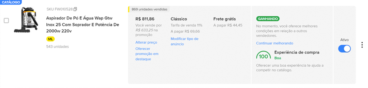 Exemplo de Item Catalogo
